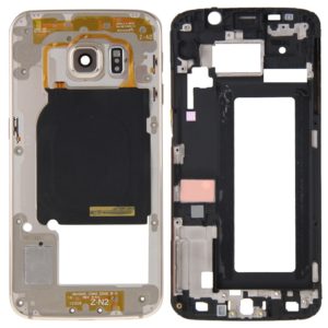 For Galaxy S6 Edge / G925 Full Housing Cover (Front Housing LCD Frame Bezel Plate + Back Plate Housing Camera Lens Panel ) (Gold) (OEM)