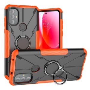 For Motorola Moto G Power 2022 Armor Bear Shockproof PC + TPU Phone Case with Ring Holder(Orange) (OEM)