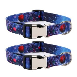 Pet Ethnic Style Polyester Cotton Print Pattern Collar, Size: S: 1.5x27-43cm(Milky Way) (OEM)