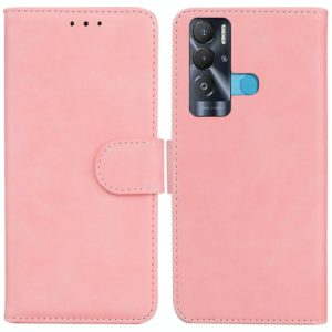For Tecno Pova Neo LE6 Skin Feel Pure Color Flip Leather Phone Case(Pink) (OEM)