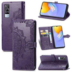 For vivo Y51 Mandala Embossing Pattern Horizontal Flip Leather Case with Holder & Card Slots & Wallet & Lanyard(Purple) (OEM)