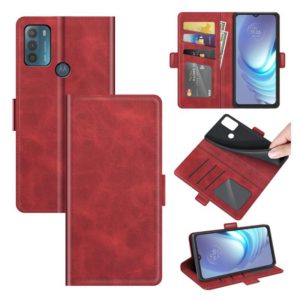 For Motorola Moto G50 Dual-side Magnetic Buckle Horizontal Flip Leather Case with Holder & Card Slots & Wallet(Red) (OEM)