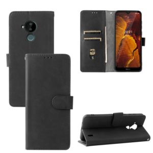 For Nokia C30 Solid Color Skin Feel Magnetic Buckle Horizontal Flip Calf Texture PU Leather Case with Holder & Card Slots & Wallet(Black) (OEM)