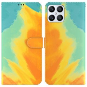 For Honor X8 Watercolor Pattern Horizontal Flip Leather Phone Case(Autumn Leaf Color) (OEM)
