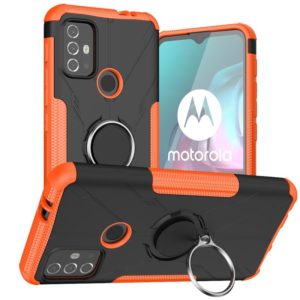 For Motorola Moto G30 Armor Bear Shockproof PC + TPU Protective Case with Ring Holder(Orange) (OEM)