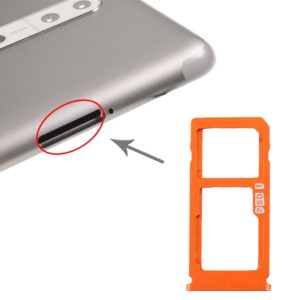 SIM Card Tray + SIM Card Tray / Micro SD Card Tray for Nokia 8 / N8 TA-1012 TA-1004 TA-1052 (Orange) (OEM)