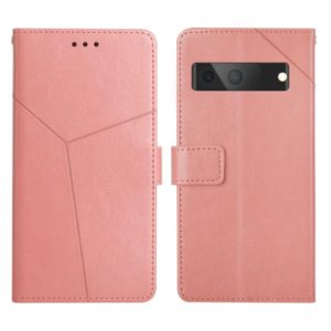 For Google Pixel 7 Y Stitching Horizontal Flip Leather Phone Case(Rose Gold) (OEM)