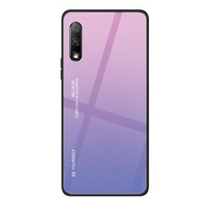 For Huawei Honor 9X Gradient Color Glass Case(Light Purple) (OEM)