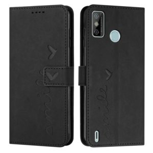 For Tecno Spark 6 Go/Spark Go 2020 Skin Feel Heart Pattern Leather Phone Case(Black) (OEM)