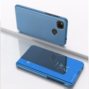 For Xiaomi Redmi 9C Plated Mirror Horizontal Flip Leather Case with Holder(Blue) (OEM)