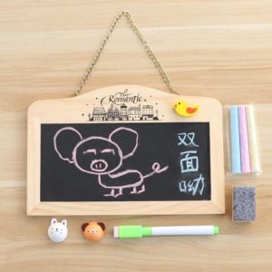 Wooden Wagnetic Hanging Mini Double-sided Small Blackboard with Eraser (OEM)