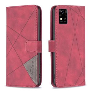 For ZTE Blade A31 BF05 Magnetic Buckle Rhombus Texture Leather Phone Case(Red) (OEM)