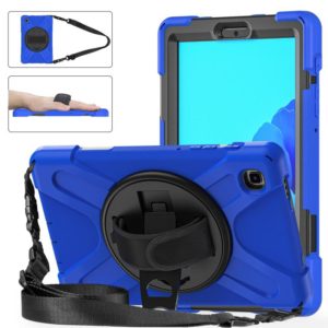 For Samsung Galaxy Tab A7 Lite T220 / T225 Silicone + PC Protective Case with Holder & Shoulder Strap(Blue) (OEM)