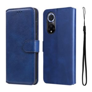For Honor 50 5G / Huawei Nova 9 JUNSUNMAY Calf Texture Leather Phone Case(Blue) (JUNSUNMAY) (OEM)