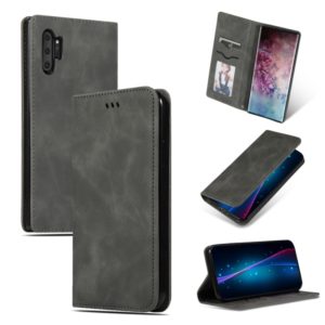 Retro Skin Feel Business Magnetic Horizontal Flip Leather Case for Galaxy Note 10 Pro(Dark Gray) (OEM)