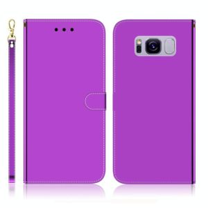 For Galaxy S8+ Imitated Mirror Surface Horizontal Flip Leather Case with Holder & Card Slots & Wallet & Lanyard(Purple) (OEM)