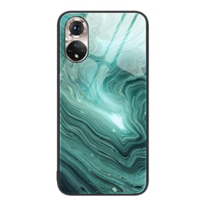 For Honor 50 Marble Pattern Glass Protective Phone Case(Water Waves) (OEM)