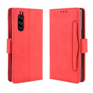 For Sony Xperia 5 Wallet Style Skin Feel Calf Pattern Leather Case with Separate Card Slot(Red) (OEM)