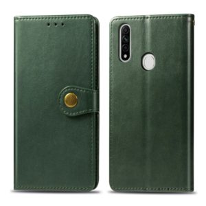 For OPPO A8 Solid Color Leather Buckle Phone Case with Lanyard & Photo Frame & Card Slot & Wallet & Stand Function(Green) (OEM)