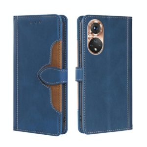 For Honor 50 Skin Feel Straw Hat Magnetic Buckle Leather Phone Case(Blue) (OEM)