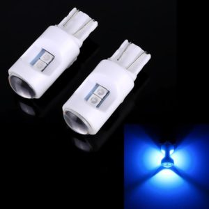 2 PCS T10 / W5W / 194 DC 12V 1.2W 6LEDs SMD-3030 Car Reading Lamp Clearance Light, with Projector Lens Light(Ice Blue Light) (OEM)