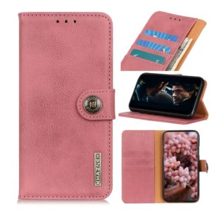 For OnePlus Nord KHAZNEH Cowhide Texture Horizontal Flip Leather Case with Holder & Card Slots & Wallet(Pink) (OEM)