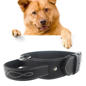 Leather Pet Dog Collar Pet Products for Big Pet, Size: 4.5*58.5cm(Black) (OEM)