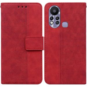 For Infinix Hot 11s X6812 Geometric Embossed Leather Phone Case(Red) (OEM)