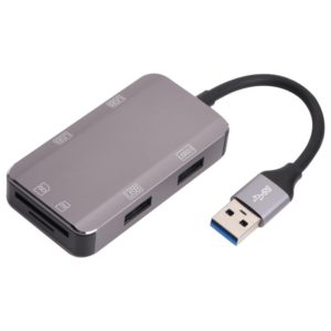 NK-3049HD 6 in 1 USB Male to MS / TF Card Slot + USB 3.0 + 3 USB 2.0 Female Adapter (OEM)