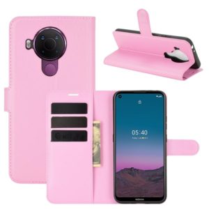 For Nokia 5.4 Litchi Texture Horizontal Flip Protective Case with Holder & Card Slots & Wallet(Pink) (OEM)