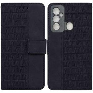 For Tecno Spark 6 GO Geometric Embossed Leather Phone Case(Black) (OEM)