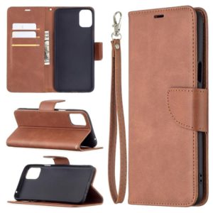 For LG K42 Retro Lambskin Texture Pure Color Horizontal Flip PU Leather Case with Holder & Card Slots & Wallet & Lanyard(Brown) (OEM)