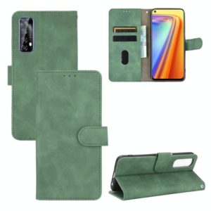 For OPPO Realme Narzo 20 Pro Solid Color Skin Feel Magnetic Buckle Horizontal Flip Calf Texture PU Leather Case with Holder & Card Slots & Wallet(Green) (OEM)