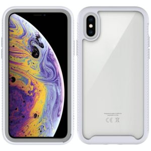 For iPhone XS Max Starry Sky Solid Color Series Shockproof PC + TPU Protective Case(White) (OEM)