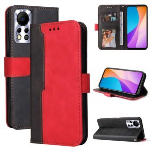 For Infinix Hot 11S NFC Stitching-Color Horizontal Flip Leather Case(Red) (OEM)