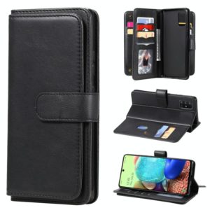 For Samsung Galaxy A71 (5G) Multifunctional Magnetic Copper Buckle Horizontal Flip Solid Color Leather Case with 10 Card Slots & Wallet & Holder & Photo Frame(Black) (OEM)