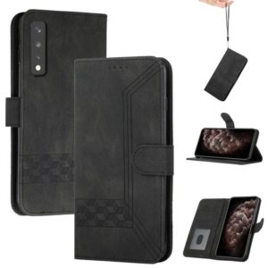 For LG Stylo 7 4G Cubic Skin Feel Flip Leather Phone Case(Black) (OEM)