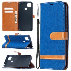 For Xiaomi Redmi 9C Color Matching Denim Texture Horizontal Flip Leather Case with Holder & Card Slots & Wallet & Lanyard(Royal Blue) (OEM)