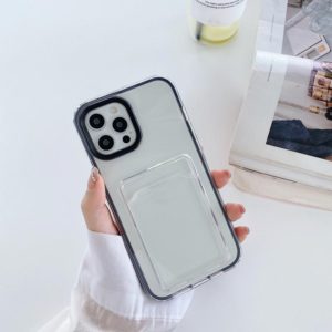 For iPhone 11 Full-coverage 360 Clear PC + TPU Shockproof Protective Case with Card Slot (Black) (OEM)