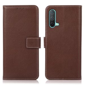 For OnePlus Nord CE 5G Litchi Texture PU + TPU Horizontal Flip Leather Case with Holder & Card Slots & Wallet(Brown) (OEM)