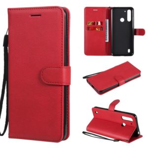 For Motorola Moto G8 Power Lite Solid Color Horizontal Flip Protective Leather Case with Holder & Card Slots & Wallet & Lanyard(Red) (OEM)