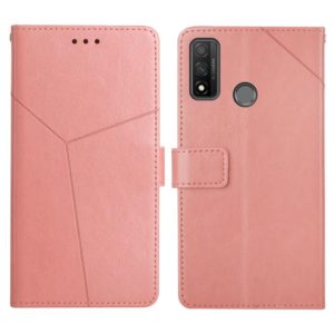For Huawei P Smart 2020 Y Stitching Horizontal Flip Leather Phone Case with Holder & Card Slots & Wallet & Photo Frame(Rose Gold) (OEM)