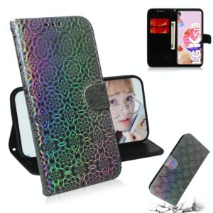 For LG K41S Solid Color Colorful Magnetic Buckle Horizontal Flip PU Leather Case with Holder & Card Slots & Wallet & Lanyard(Silver) (OEM)