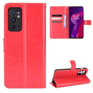 For OnePlus 9RT 5G Crazy Horse Texture Horizontal Flip Phone Leather Case with Holder & Card Slots & Lanyard(Red) (OEM)