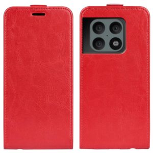 For OnePlus 10 Pro 5G R64 Texture Single Vertical Flip Leather Phone Protective Case with Card Slots & Photo Frame(Red) (OEM)