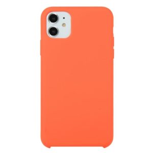 For iPhone 11 Solid Color Solid Silicone Shockproof Case(Orange) (OEM)
