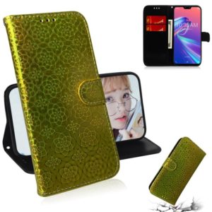 For Zenfone Max Pro (M2) ZB631KL Solid Color Colorful Magnetic Buckle Horizontal Flip PU Leather Case with Holder & Card Slots & Wallet & Lanyard(Gold) (OEM)