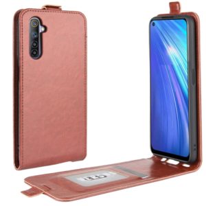 For OPPO Realme 6 R64 Texture Single Vertical Flip Leather Protective Case with Card Slots & Photo Frame(Brown) (OEM)