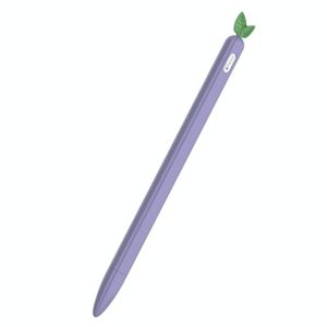 For Apple Pencil 2 Contrasting Color Mint Leaf Silicone Non-slip Protective Cover(Purple) (OEM)