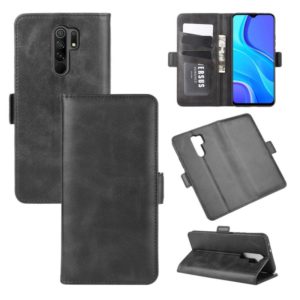 For Xiaomi Redmi 9 Dual-side Magnetic Buckle Horizontal Flip Leather Case with Holder & Card Slots & Wallet(Black) (OEM)